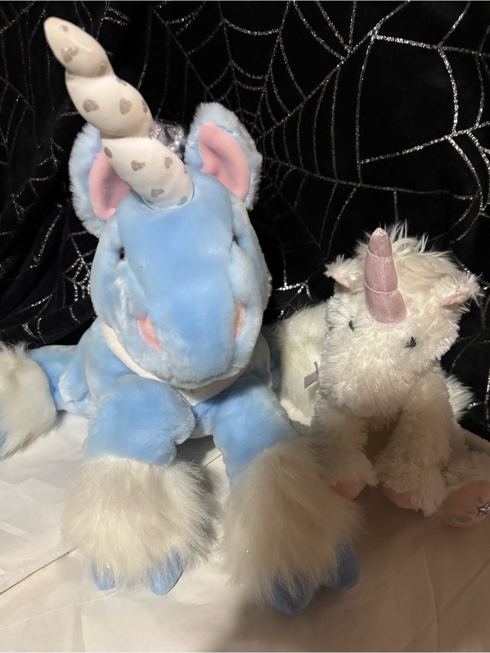 Plush Unicorn Stuffed Animal - Blue and White Soft Toy